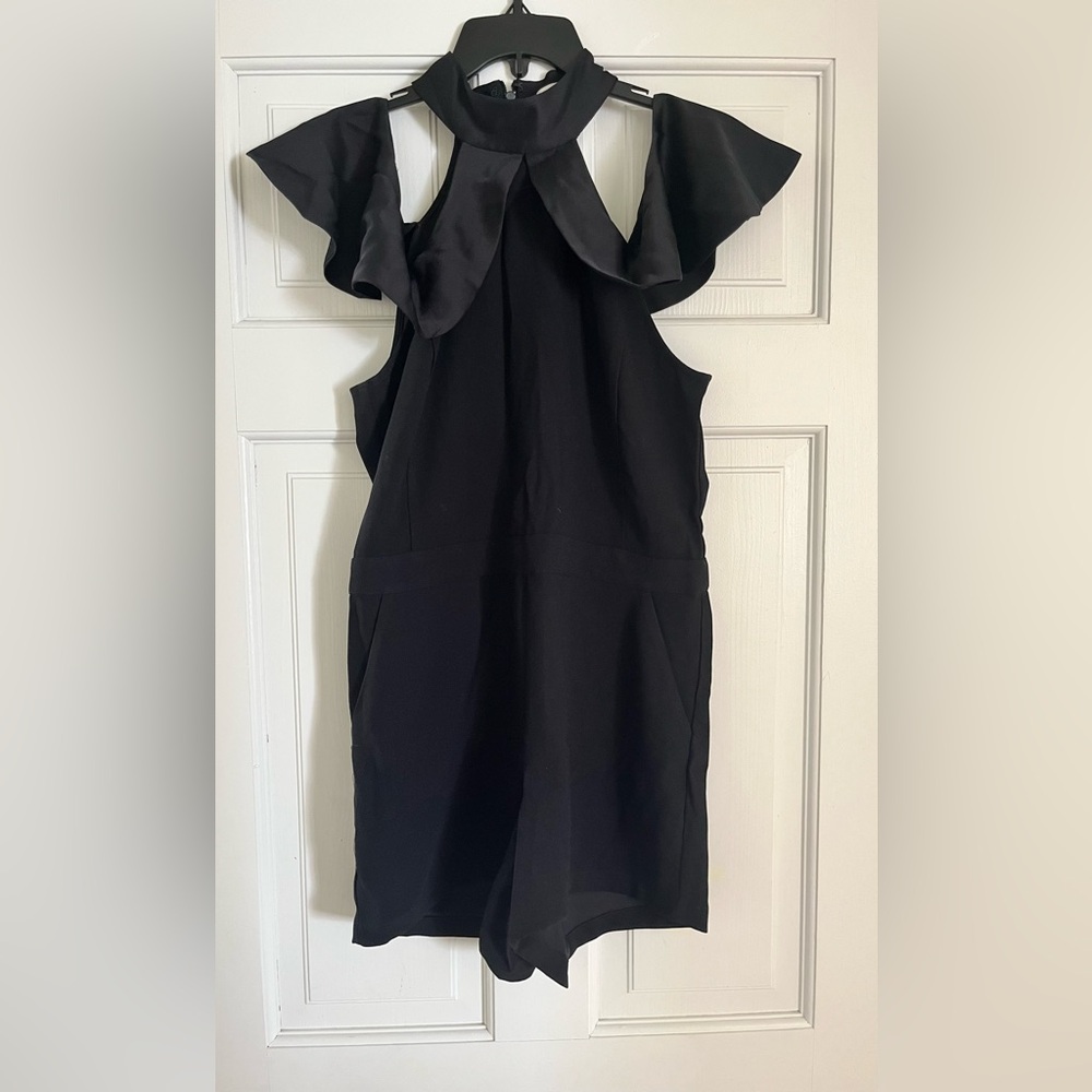 Carolina Belle Elegant Black Ruffle Romper